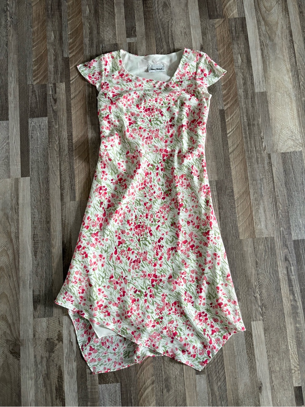 Vintage Nancy Michaels Floral Asymmetrical Dress Small/Medium - Picture 2 of 7